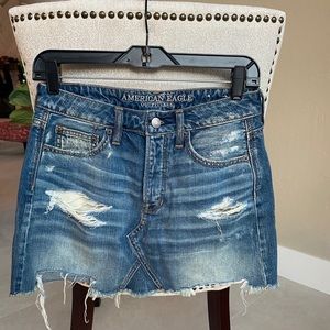American Eagle Distressed Cutoff Denim Skirt